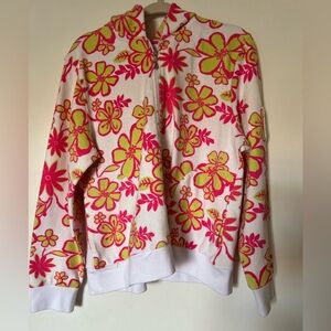 Larkspur Hooded Floral Terry Zip-Up – Size 
Jacket